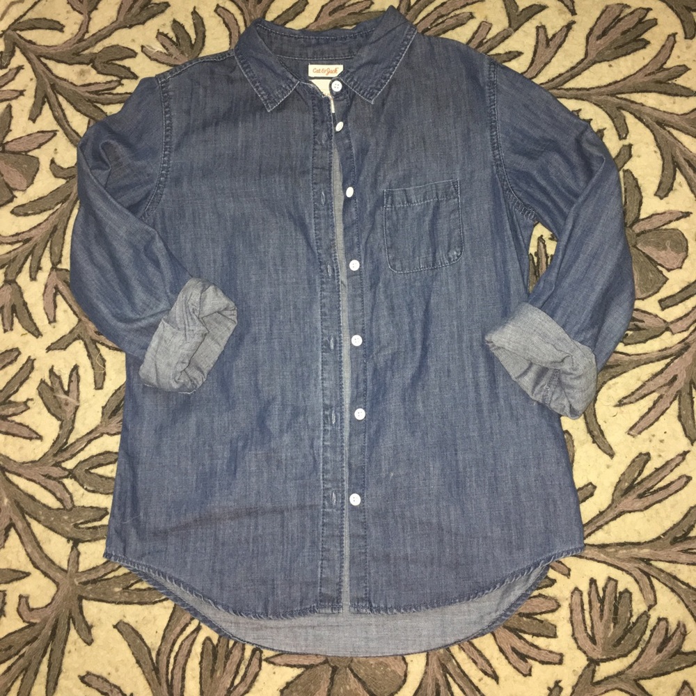 Cat & jack chambray button down shirt